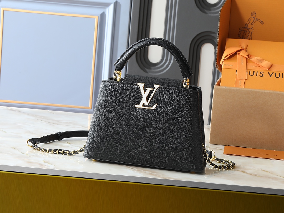 LV Classic Handbag Monogram Canvas Model M55090 Embossed Logo Business